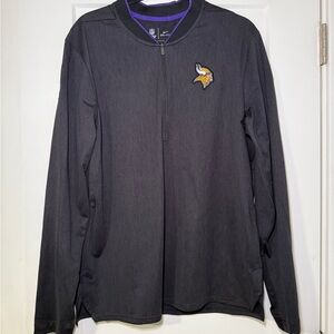 Black MN Vikings Long Sleeve Quarter-Zip Pullover